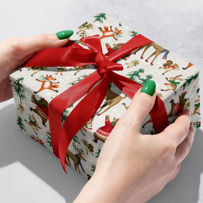 Gift Wrap - Woodland Skating - Recycled Fiber