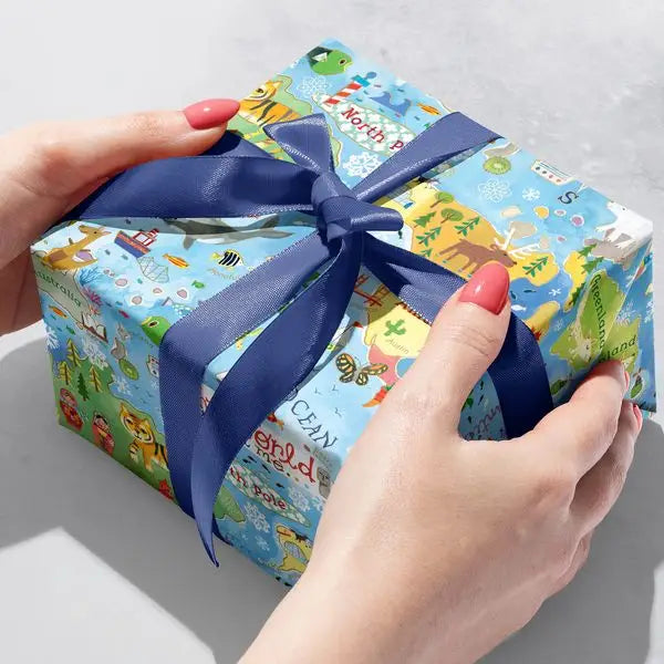 Gift Wrap - World Map - B412.30.208JR