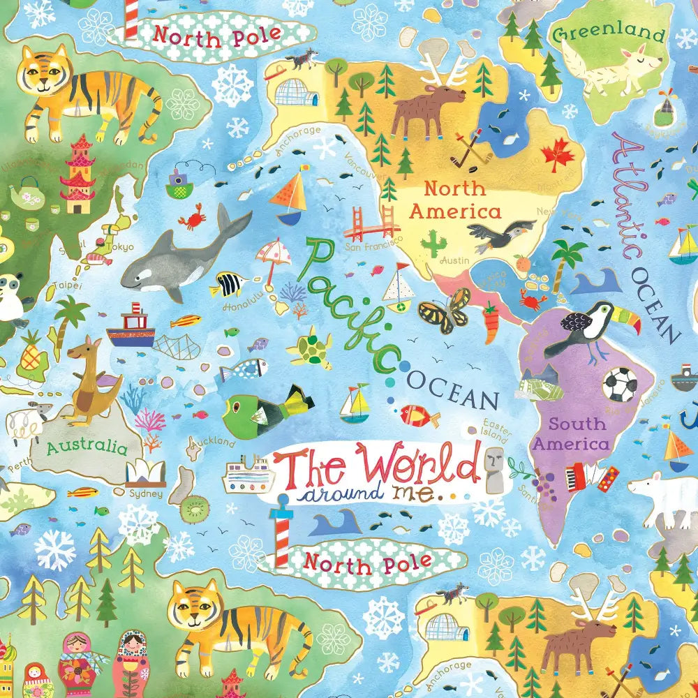 Gift Wrap - World Map - B412.30.208JR