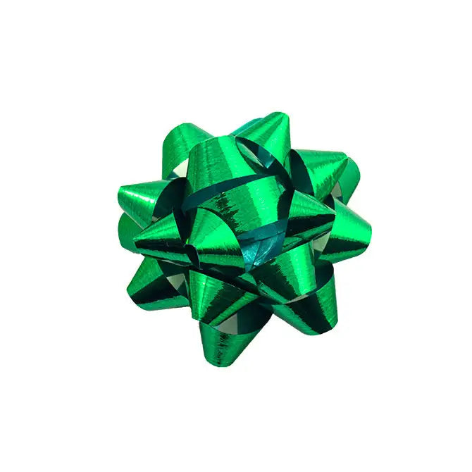 Glitter Mini Star Bows - 1-1/4’’ - 250/box / Emerald