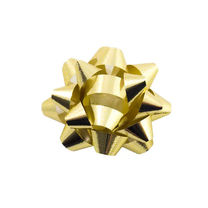 Glitter Mini Star Bows - 1-1/4’’ - 250/box / Gold