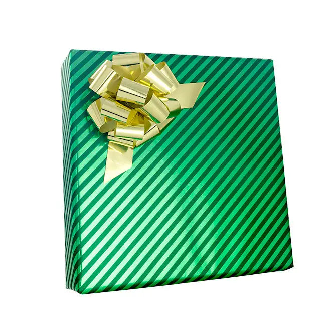 Half Ream -Emerald Metallic Stripe Gift Wrap - 24’’ x