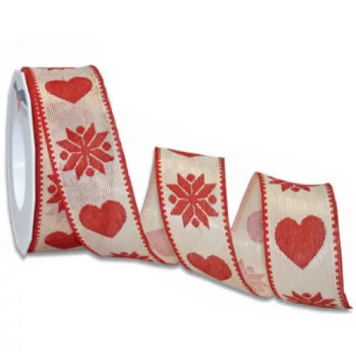 Homespun Heart Wired Ribbon