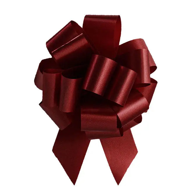 Italian Pom Style Pull Bows - 3-3/4’’ / Burgundy