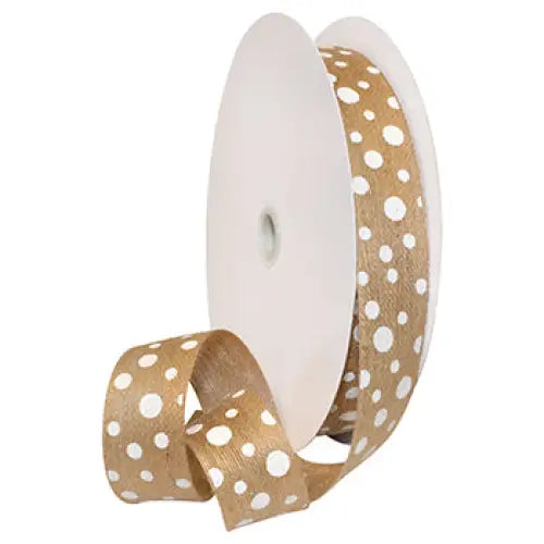 Jute Dots Ribbon - Natural - Single Roll - 7333.38/50-004