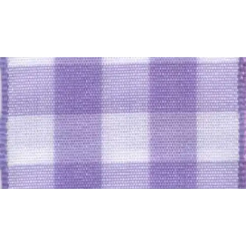 Karo Check Wired Plaid Ribbon - Single Roll / Purple