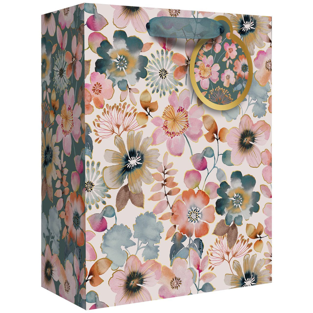 Euro Tote - Large Tote - Painterly Petals