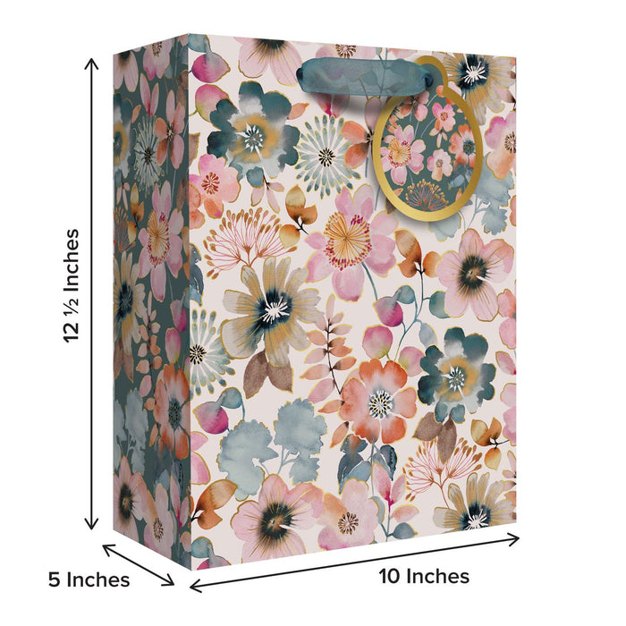 Euro Tote - Large Tote - Painterly Petals