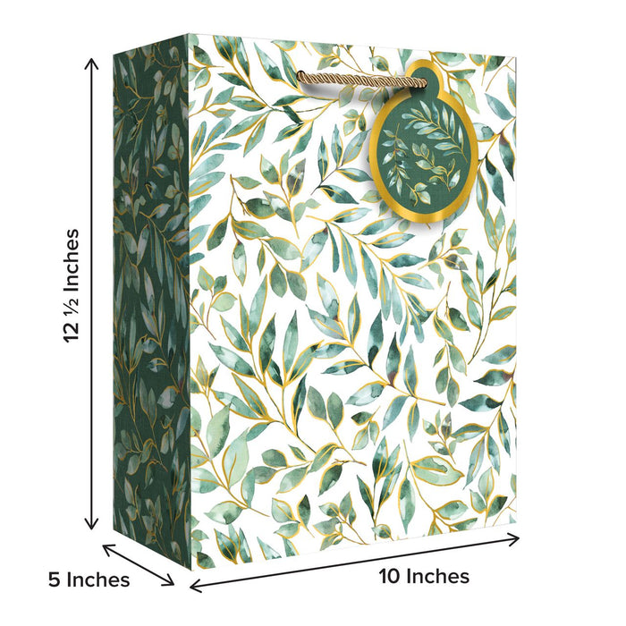 Euro Tote - Large Tote - Elegant Leaves