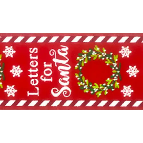 Letters For Santa Wired Ribbon - Red - 7813.60/10-609