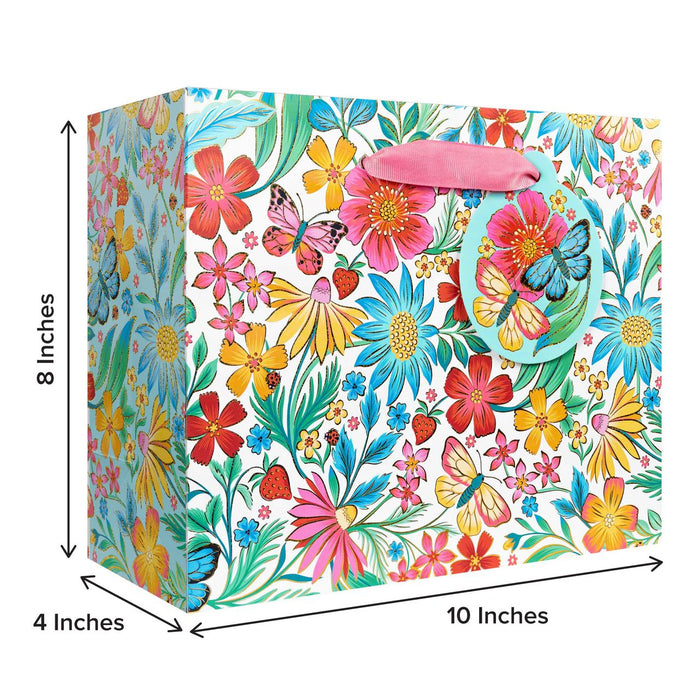 Euro Tote With Tissue - Medium - Happy Wildflowers