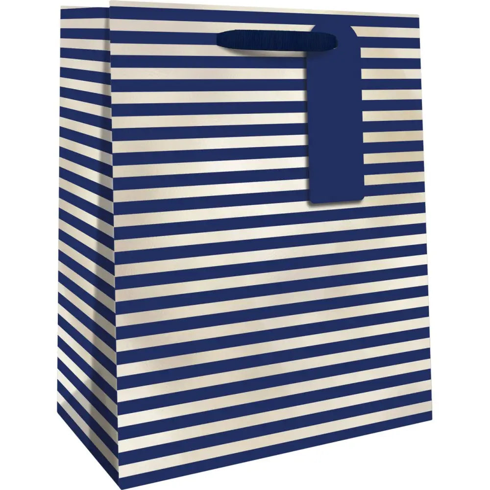 Medium Tote - Navy Pearl Stripe - Retail-6 count - XMT206