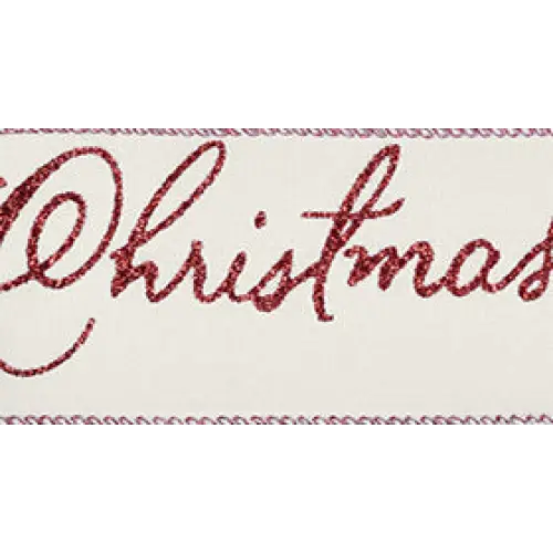 Merry Christmas Greeting Wired Ribbon - 7825.60/10-609