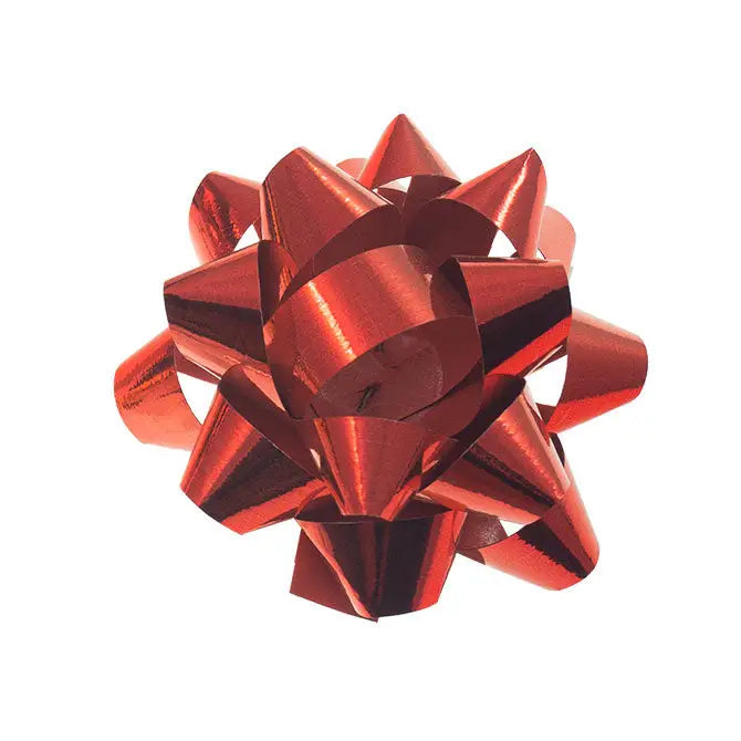 Metallic Tone Star Bows - 2-3/4’’ / Hot Red - BE-MTB234HOT