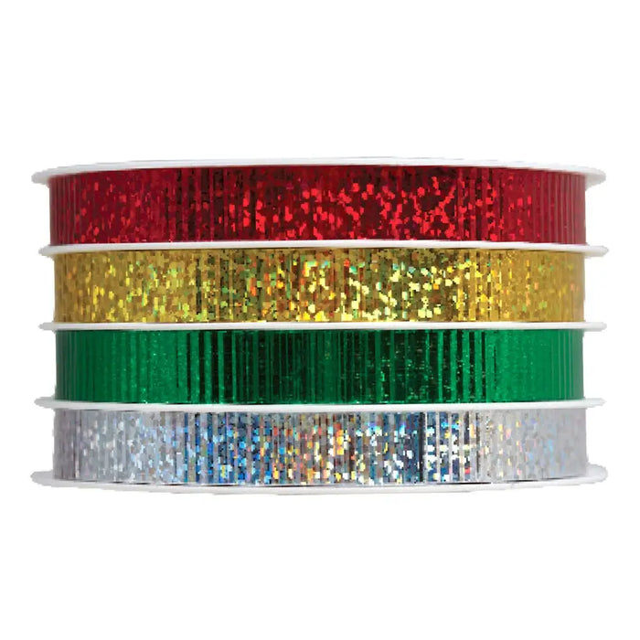 Multi-Channel Crimped Curling Ribbon - Christmas