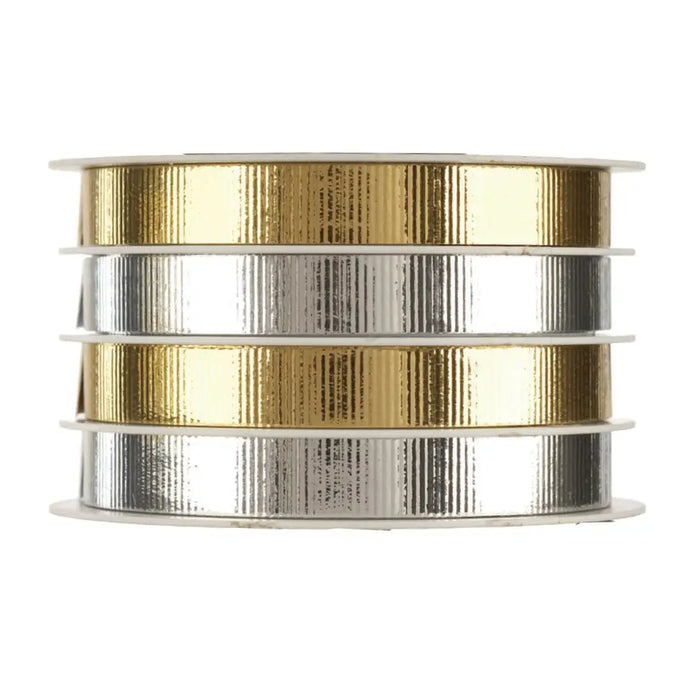 Multi-Channel Crimped Curling Ribbon - Gold & Silver - 4
