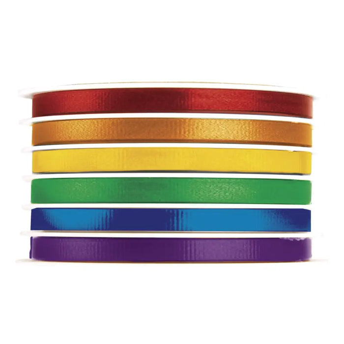 Multi-Channel Crimped Curling Ribbon - Rainbow - 6 channel