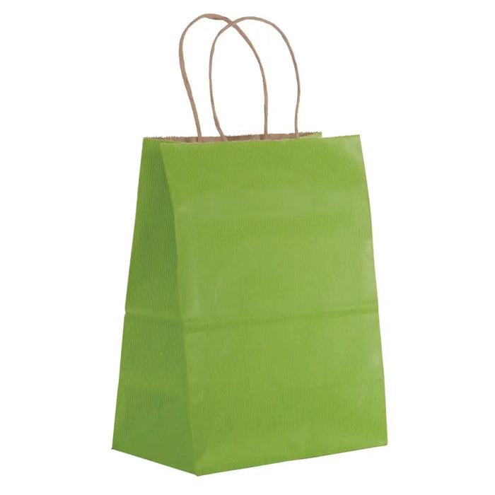 Paper Handle Kraft Bags - Medium - Lime / 6 count - MK941