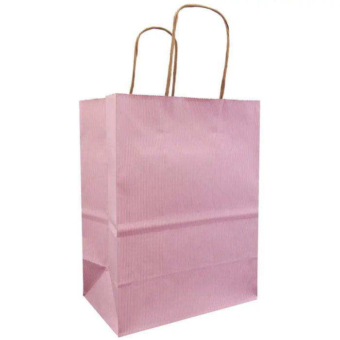 Paper Handle Kraft Bags - Medium - Pastel Pink / 6 count
