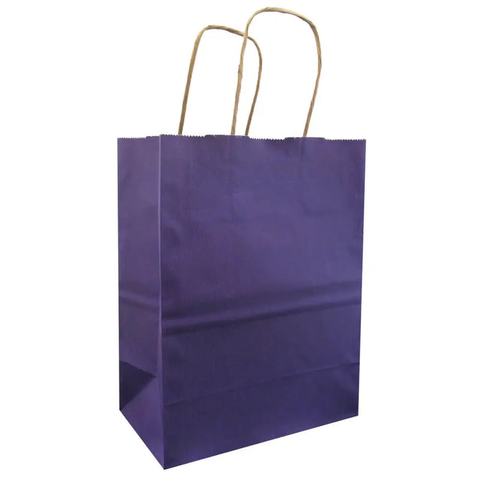 Paper Handle Kraft Bags - Medium - Purple / 6 count - MK903