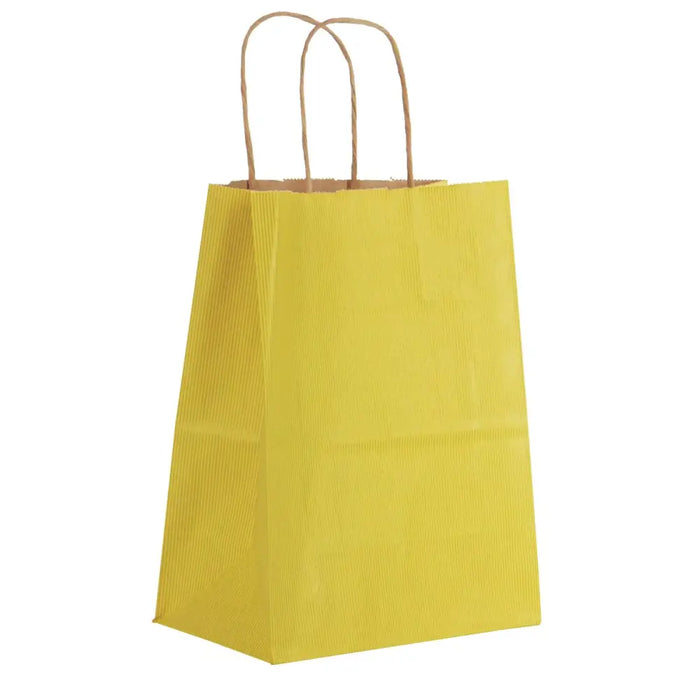 Paper Handle Kraft Bags - Medium - Yellow / 6 count - MK912
