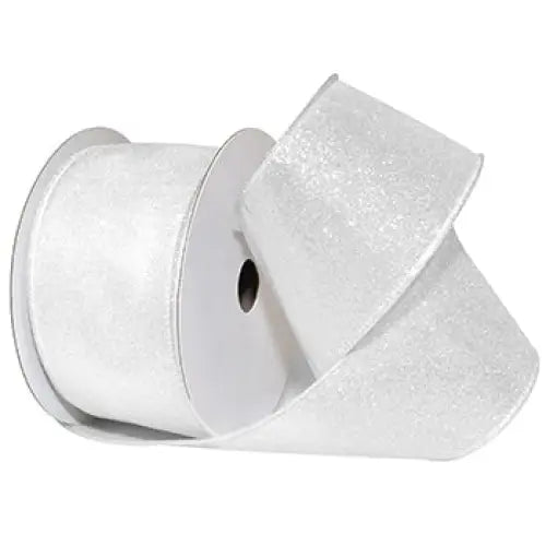 Polar Frost Wired Ribbon - White - Single Roll