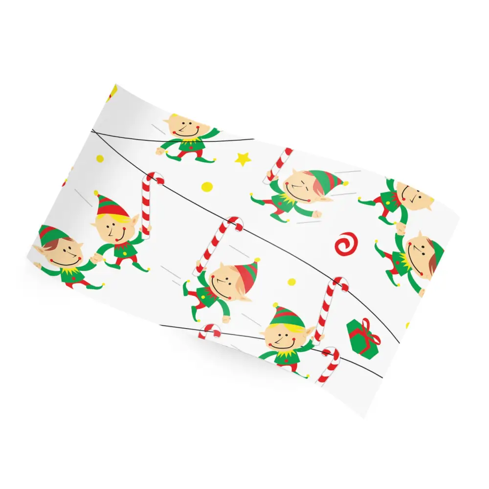 Macpaper.com - Printed Tissue Paper - Zip Line Elves — Mac Paper Supply