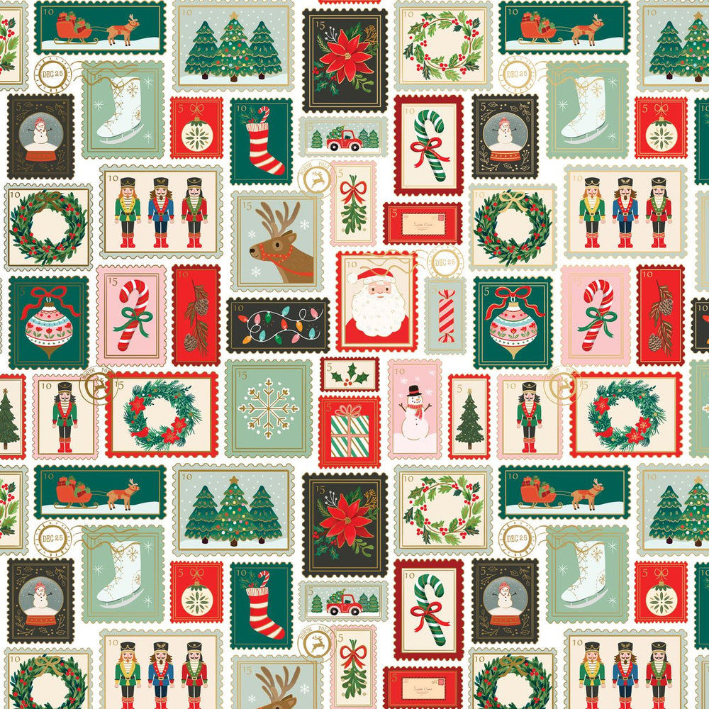 Gift Wrap - Holiday Stamps - Recycled Fiber
