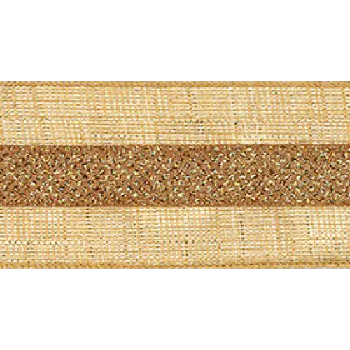 Regal Linen Wired Ribbon - Gold/Gold - 7658.60/20-634