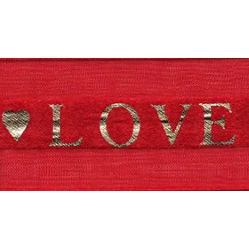 Sheer Valentines Ribbon - Love - Single Roll / 1-1/2’’