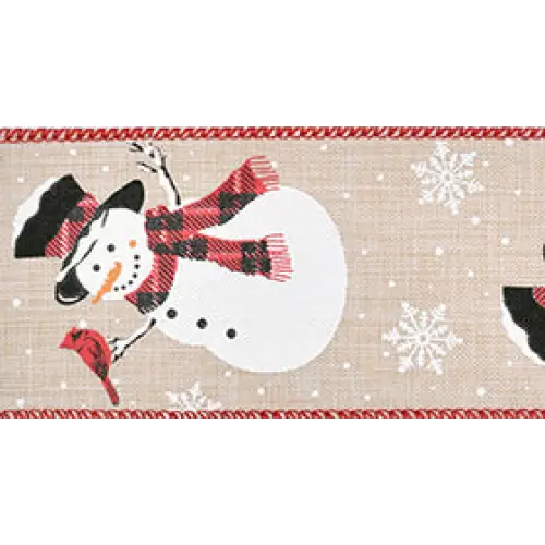 Snowman & Cardinal Wired Ribbon - 7873.60/10-004