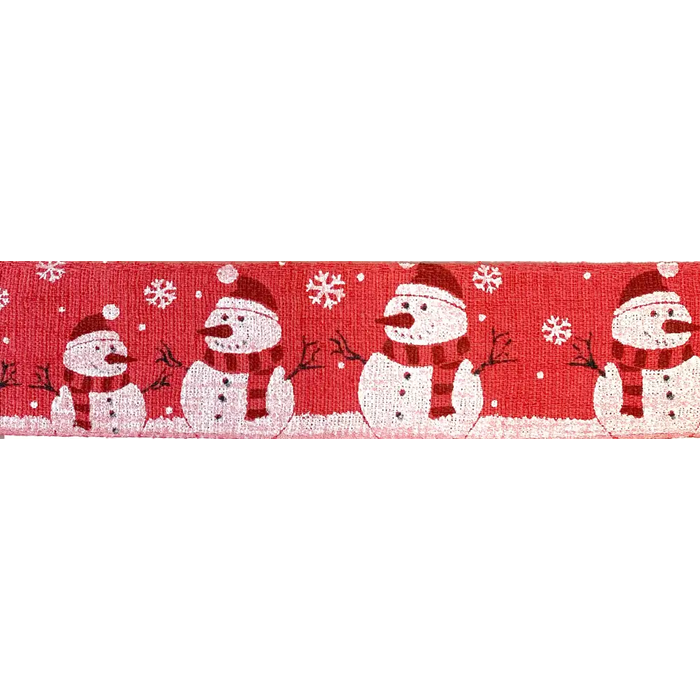 Snowman Ribbon - Single Roll / Red/White - 87540/15-609