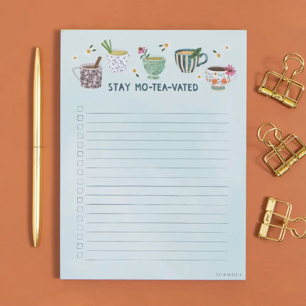 Stay Motivated Teacups 6x8 Notepad - 544831