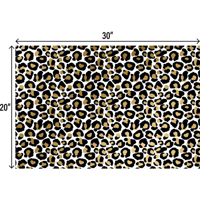 Tissue - Printed - Black Gold Leopard - PT487