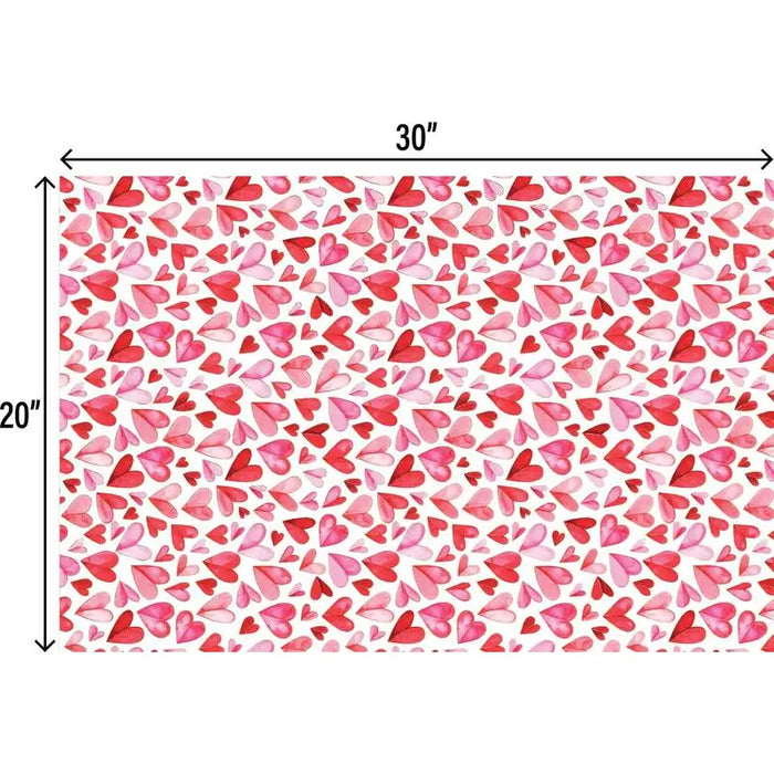 Tissue - Printed - Folded Hearts