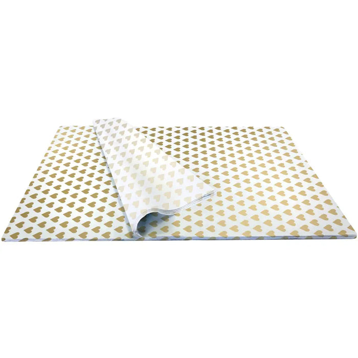 Tissue - Printed - Golden Hearts