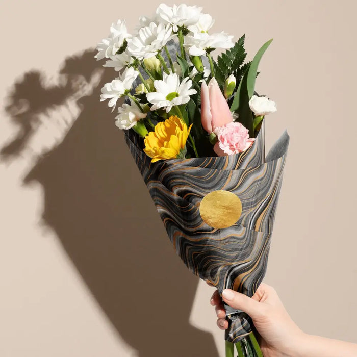 Tissue - Printed - Marbleized Black