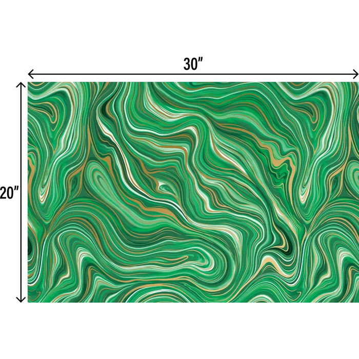 Tissue - Printed - Marbleized Green (Recycled Fiber) - PT821