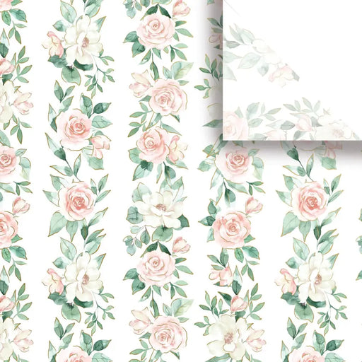 Tissue - Printed - Pink Roses - Retail 6 Pack (24 Sheets)