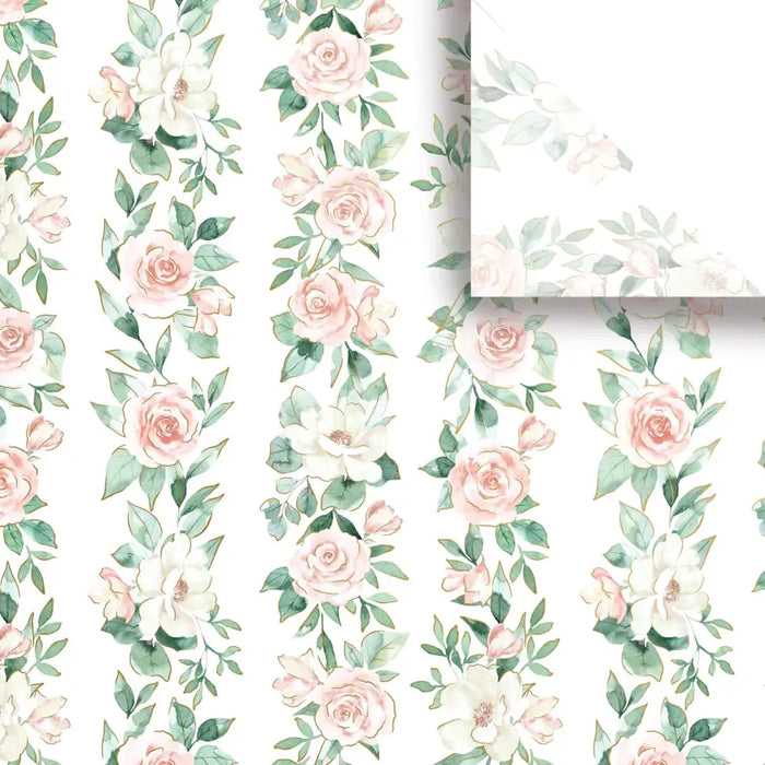 Tissue - Printed - Pink Roses - Retail 6 Pack (24 Sheets)