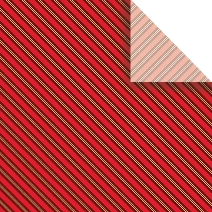 Tissue - Printed - Red & Gold Stripes - Retail 6 Pack (24