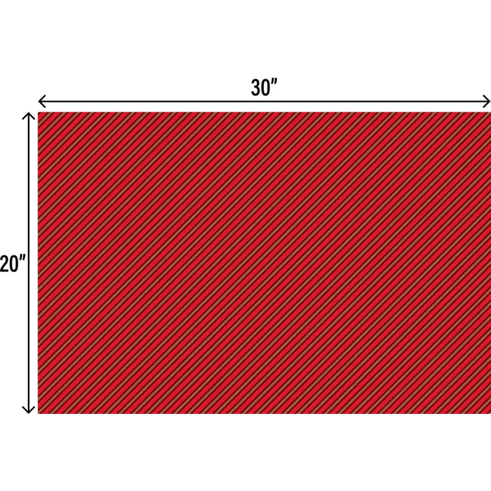 Tissue - Printed - Red & Gold Stripes