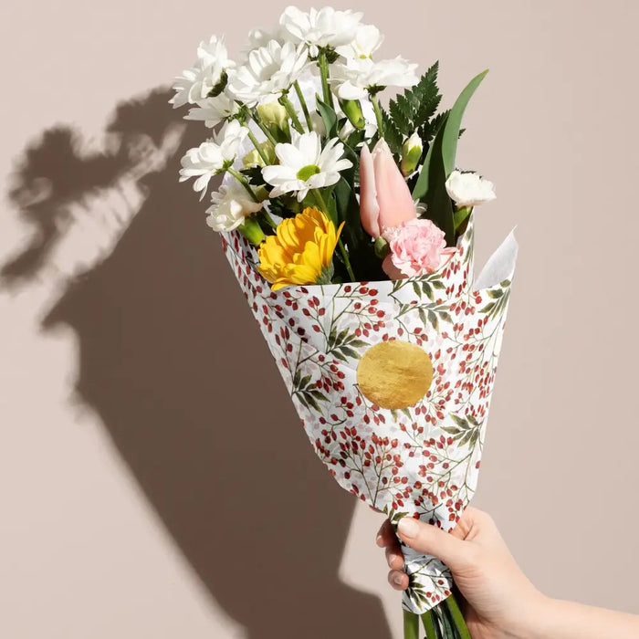 Tissue - Printed - Snow Berries (Recycled Fiber)