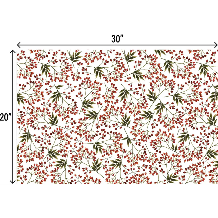 Tissue - Printed - Snow Berries (Recycled Fiber)