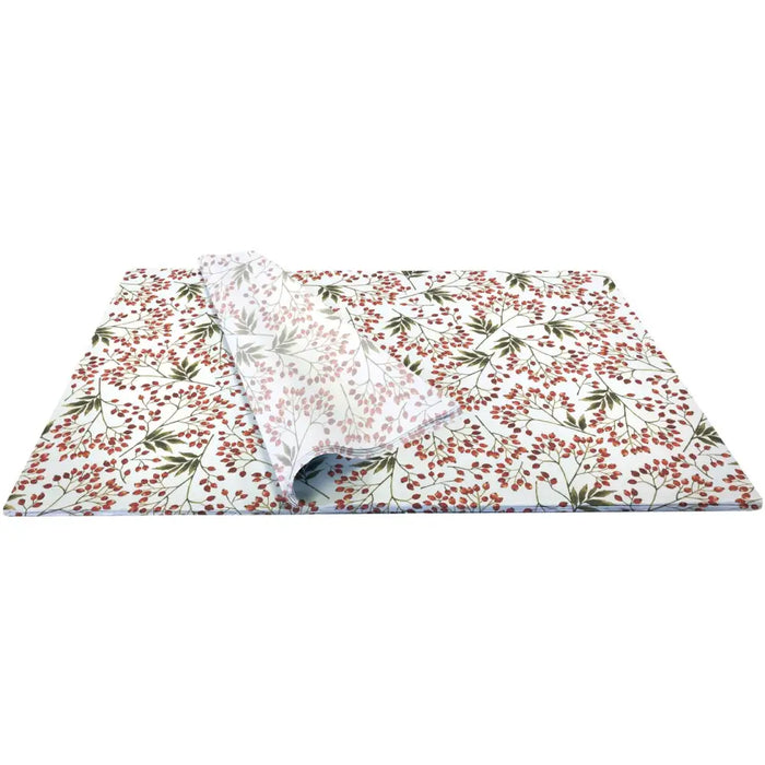 Tissue - Printed - Snow Berries (Recycled Fiber)