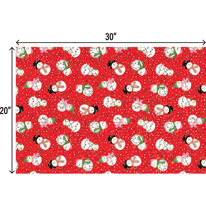 Tissue - Printed - Snowmen & Lights (Recycled Fiber)
