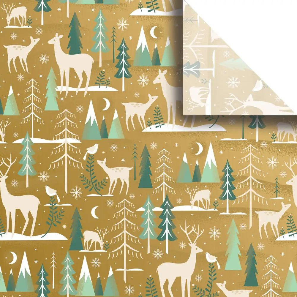 Tissue - Printed - Winter Serenity Gold (Recycled Fiber)