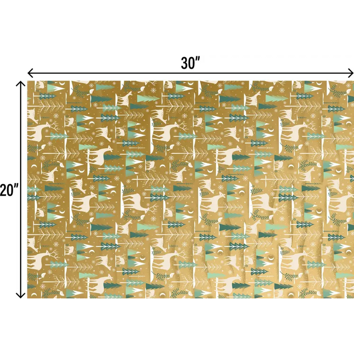 Tissue - Printed - Winter Serenity Gold (Recycled Fiber)