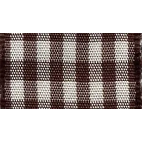 Vichy Gingham Plaid Ribbon - 3/8’’ x 22 yd / Chocolate