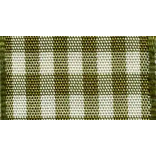 Vichy Gingham Plaid Ribbon - 3/8’’ x 22 yd / Moss